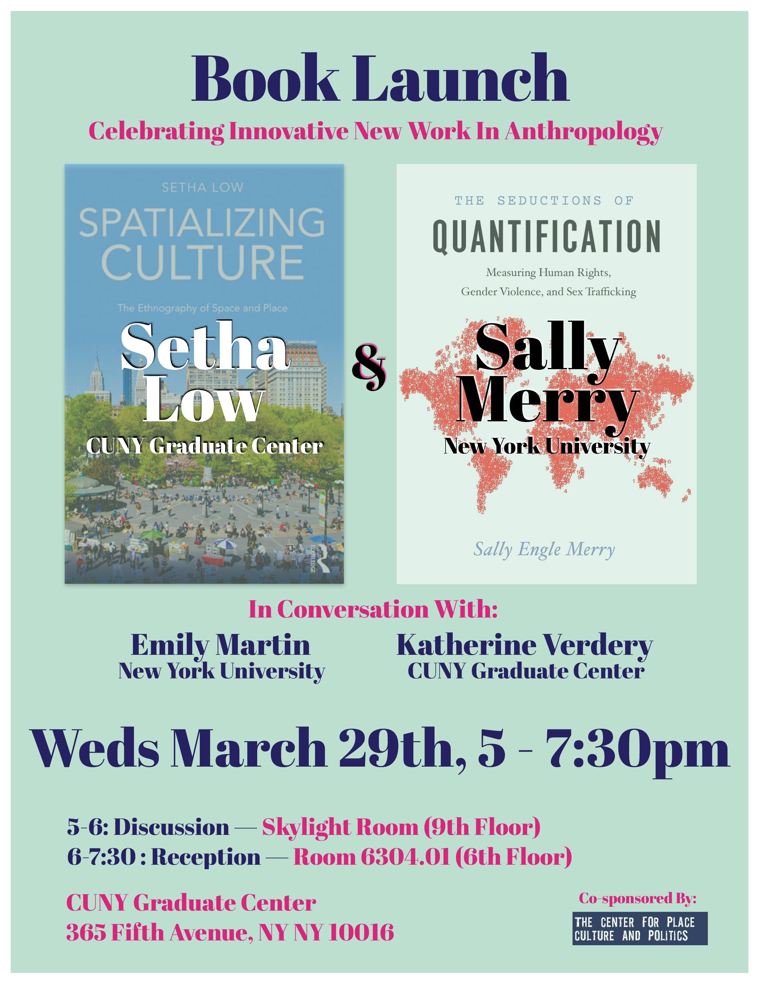 3/29: Book Launch: Celebrating Innovative New Work In Anthropology